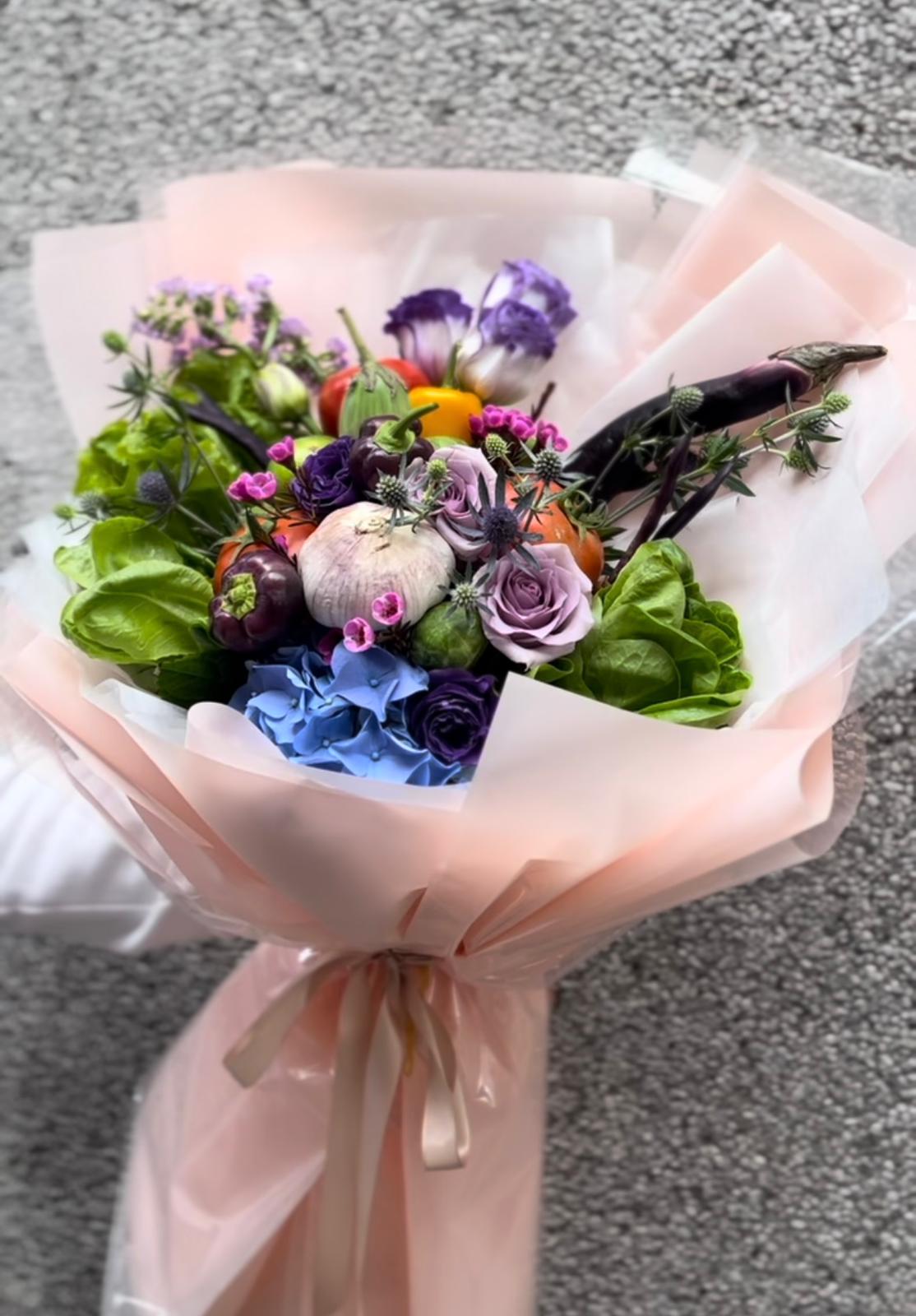 蔬菜花 - 花開紫語 02|母親節禮物 母親節花 蔬菜花束 蔬菜花 蔬菜花束訂購 蔬果花束 花束香港 水果花束香港 水果花