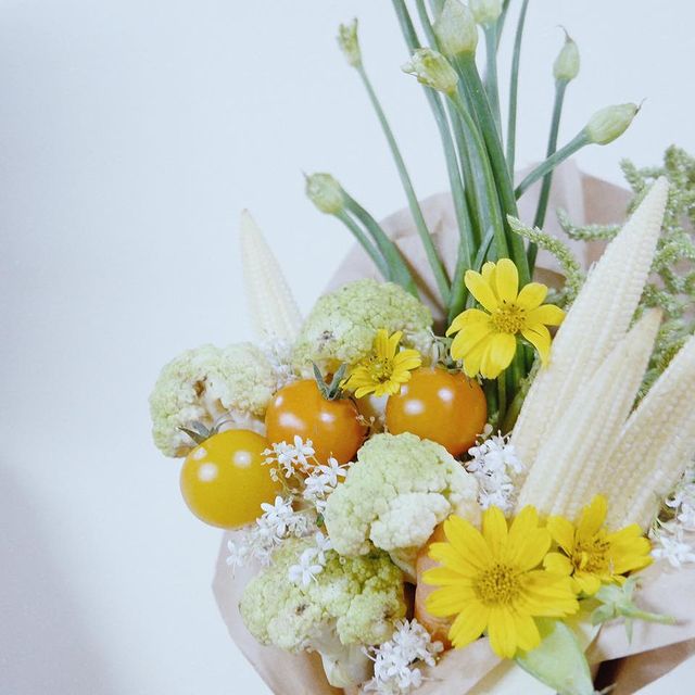 蔬菜花 - 橙影秋色蔬菜花 |母親節禮物 蔬菜花 生果花 蔬果花 母親節花