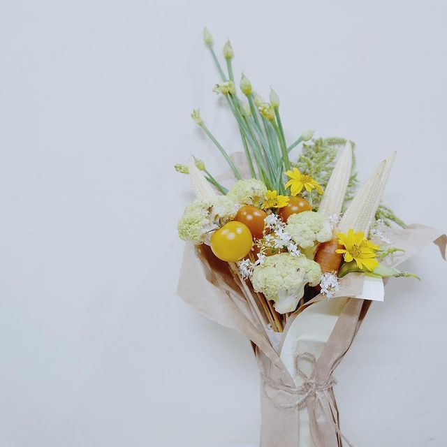 蔬菜花 - 橙影秋色蔬菜花 |母親節禮物 蔬菜花 生果花 蔬果花 母親節花