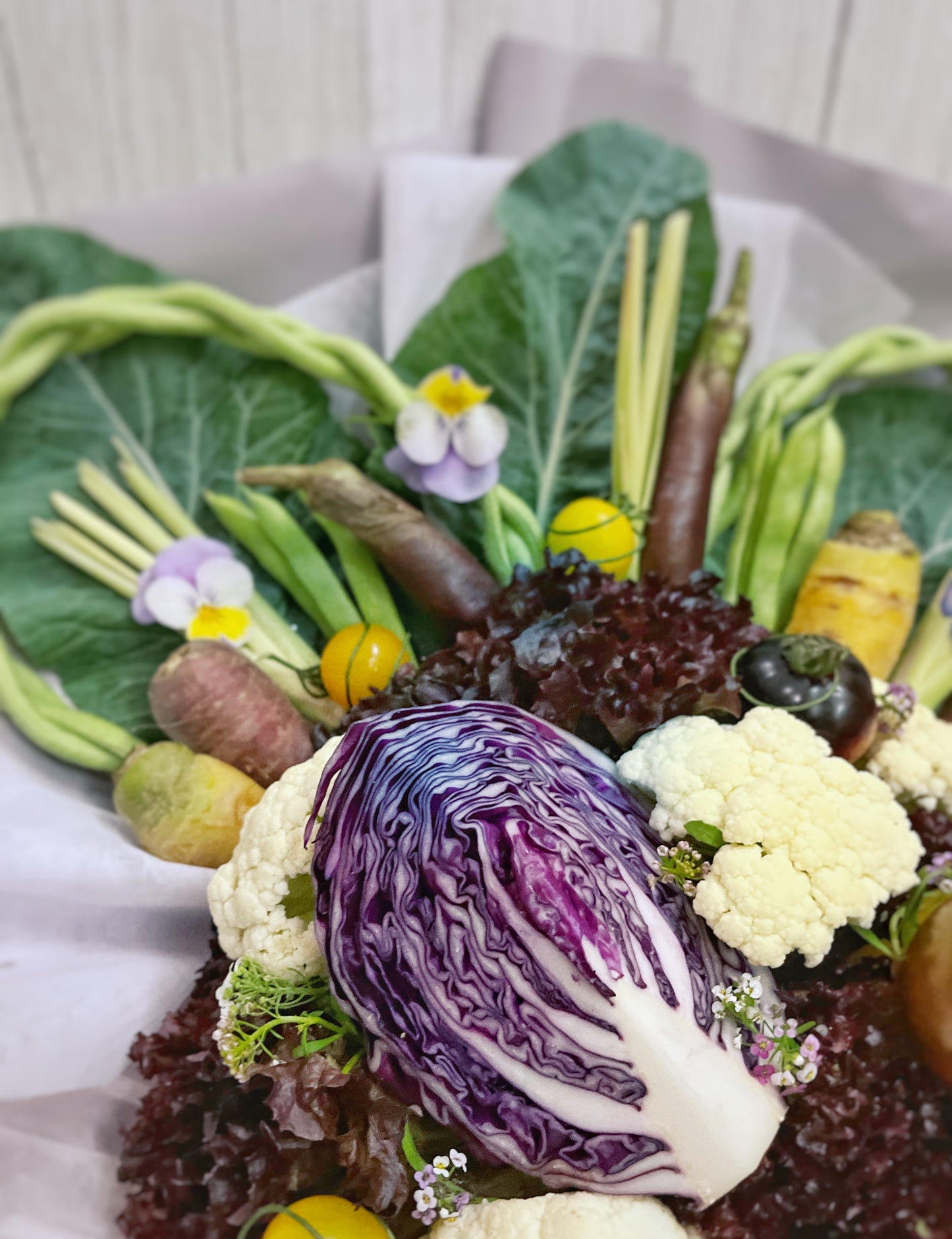 蔬菜花 - 紫色心型蔬菜花 |母親節禮物 母親節花 蔬菜花束 蔬菜花 蔬菜花束訂購 蔬果花束 蔬菜花束香港 水果花束香港 水果花