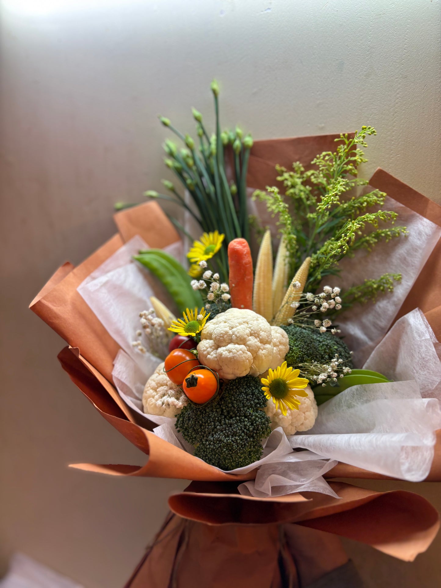 蔬菜花 - 橙影秋色蔬菜花 ｜母親節禮物 蔬菜花 生果花 蔬果花 母親節花