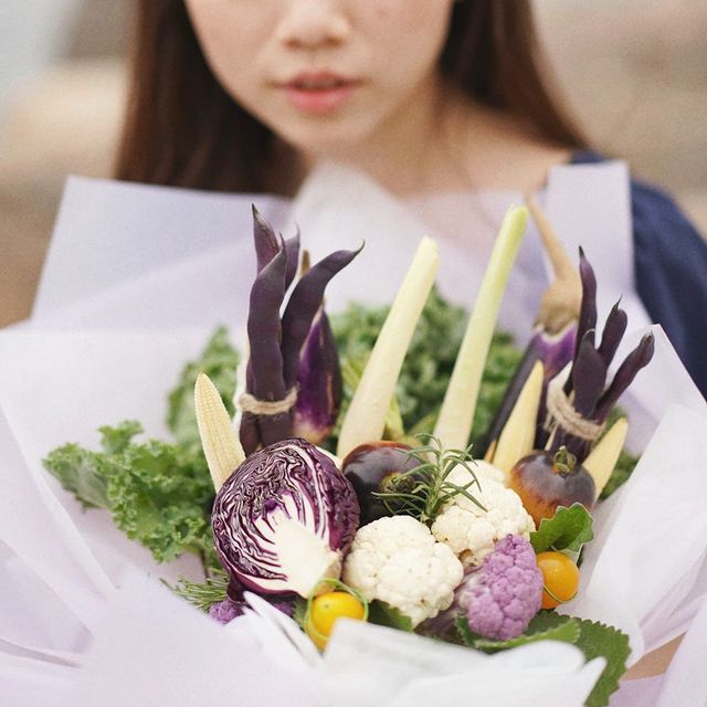蔬菜花 - 紫藤色蔬菜花-01 ｜退休禮物 母親禮物 蔬菜花