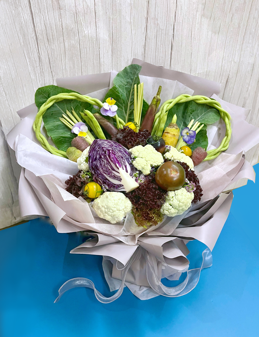 蔬菜花 - 紫色心型蔬菜花 ｜退休禮物 母親禮物 蔬菜花