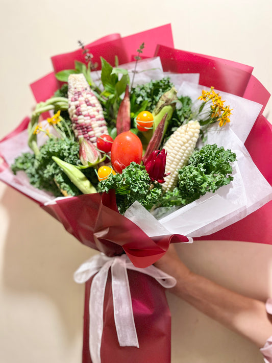 蔬菜花 - 紅彩穀穗蔬菜花 ｜退休禮物 母親禮物 蔬菜花